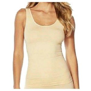 Yummie 2 Way Stretch Reversible Neck Tan 1X/2X